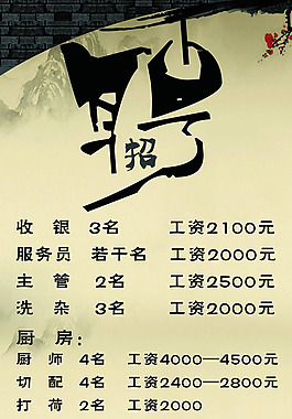 饭店招聘广告PSD素材