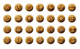 烤漆風(fēng)格社交媒體圖標(biāo)