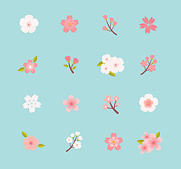 美麗櫻花圖標(biāo)矢量素材