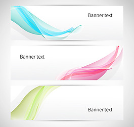 彩色曲線banner矢量素材