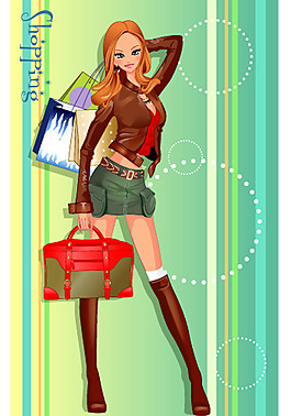 矢量購物女孩_132