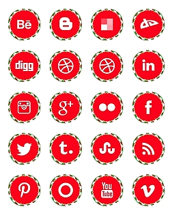 圣誕節(jié)社交媒體圖標(biāo)