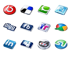 動感立體社交媒體圖標