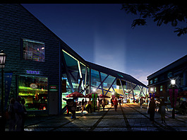 剧院入口夜景