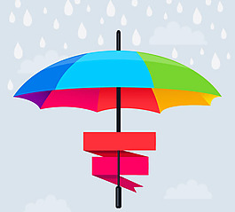 彩虹色雨伞