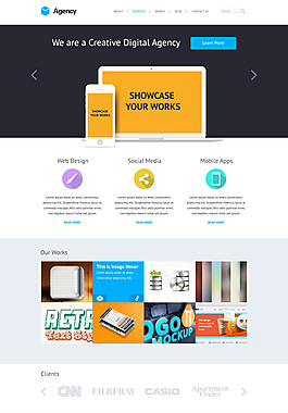 簡約企業(yè)站模板PSD素材