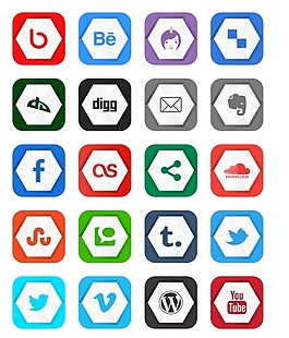 六邊形社交媒體圖標(biāo)