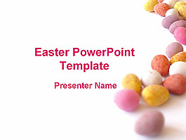復(fù)活節(jié)彩色蛋的PowerPoint模板