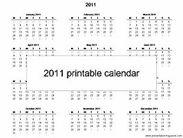 2011打印日歷模板
