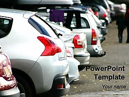 停放汽車的PowerPoint模板
