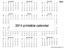 2014打印日歷模板