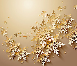 金色雪花祝福卡
