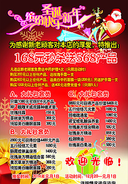 美容圣誕節(jié)新年海報(bào)