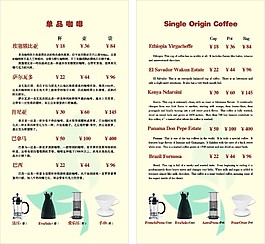 咖啡菜單