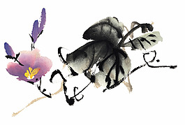 牵牛花水墨画