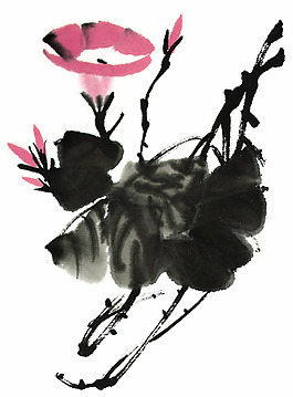 牵牛花水墨画