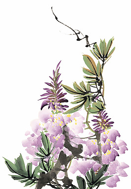 紫色水墨畫(huà)
