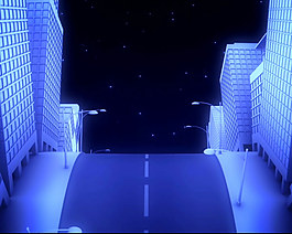 卡通樣式的城市公路視頻素材