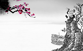 淡雅中国水墨画背景图片