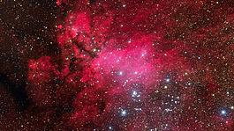 紅色高清星空背景圖