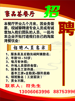 餐厅招聘图片