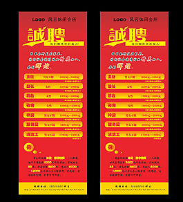 招聘展架 招聘海報 誠聘X展架圖片