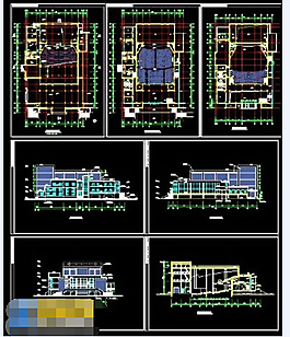 某機關報告廳cad建筑設計施工圖紙