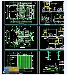 小型劇場建筑cad施工工程施工圖紙