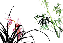竹子 蘭花 psd源文件
