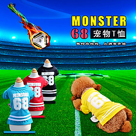 宠物狗狗泰迪吉娃娃T恤背心衣服主图PSO
