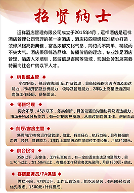 酒店招聘海報圖片