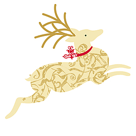 圣誕節(jié)麋鹿矢量卡通動物