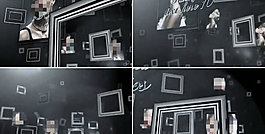 黑色相框空間圖文展示ae下載