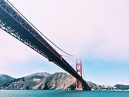 高清海边桥梁背景图