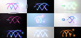 美麗的炫光螺旋logo揭示AE模板
