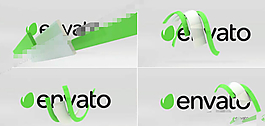 明亮的三維彩條logo揭示開場AE模板