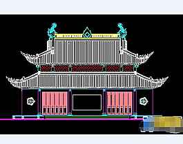 某古建祠堂建筑图纸cad