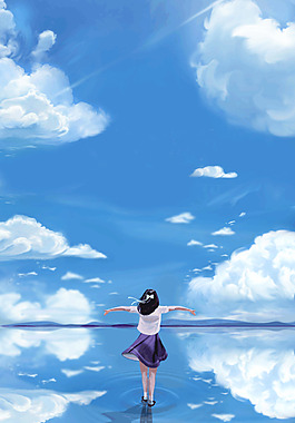 浪漫女孩插畫