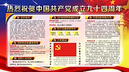 熱烈慶祝中國共產黨成立94周年展板