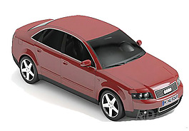 深紅色汽車3d模型