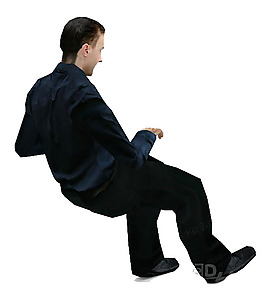 男人坐姿max人物3d模型