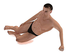 男人躺姿max人物3d模型
