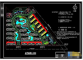 住宅小區(qū)景觀綠化及規(guī)劃總平面cad設(shè)計施工圖