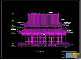 少林寺大雄宝殿正立面cad建筑图纸