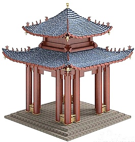 古建涼亭模型
