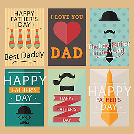 父親節(jié)賀卡矢量素材