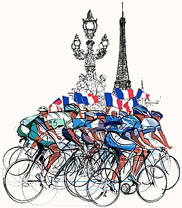 騎自行車的人群