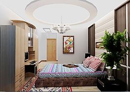 藏式風情臥室3D作品