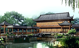 仿古建筑效果圖圖片