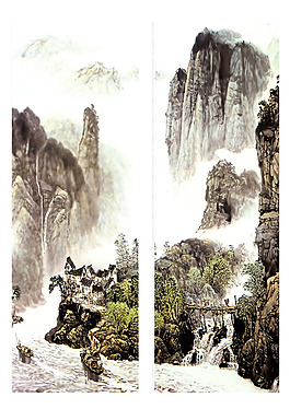 高清山水移門